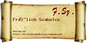 Frölich Szabolcs névjegykártya